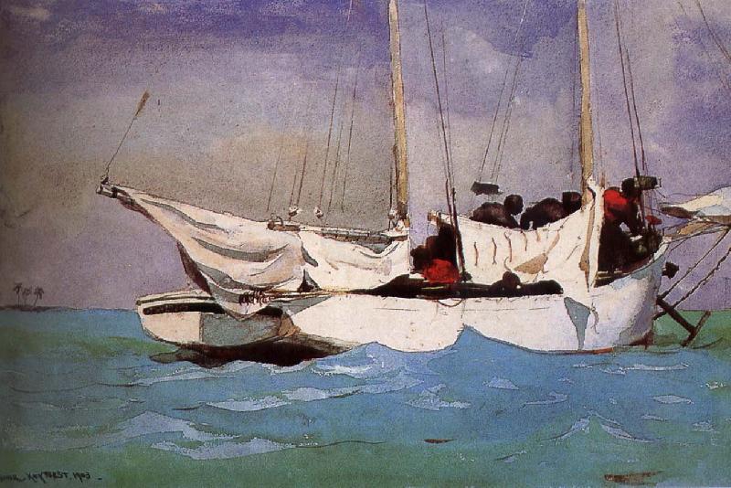 Winslow Homer Anchor ready to berthing oil painting image